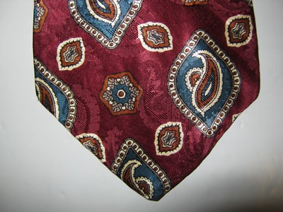 Uniforms To You SILK Tie Necktie 57 x 3.75 burgundy green beige 14944