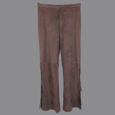 Vintage Fringe Rodeo Cowgirl Western Pants 8 Brown
