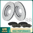Front Drilled Disc Rotors + Ceramic Brake Pads for Honda Odyssey 2005 -2010 3.5L