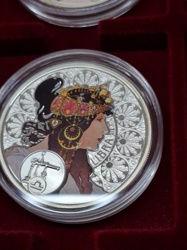 Niue 2010 - 2011 A. "Mucha Zodiac" 12x1$ Silver Coin Set *RARE* - Picture 11 of 16