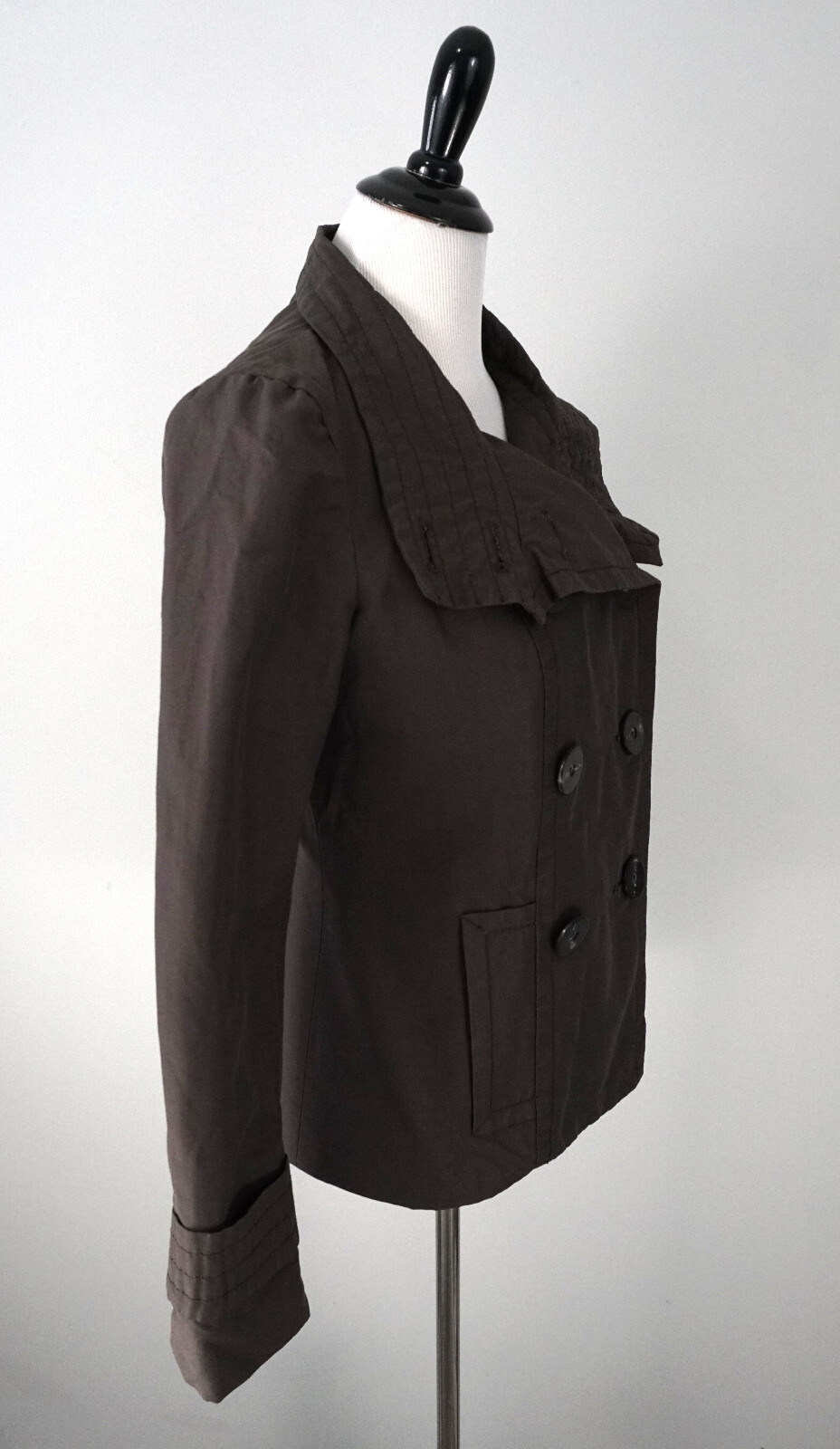 Zara Basic Double Breasted Brown Button Up Coat J… - image 2