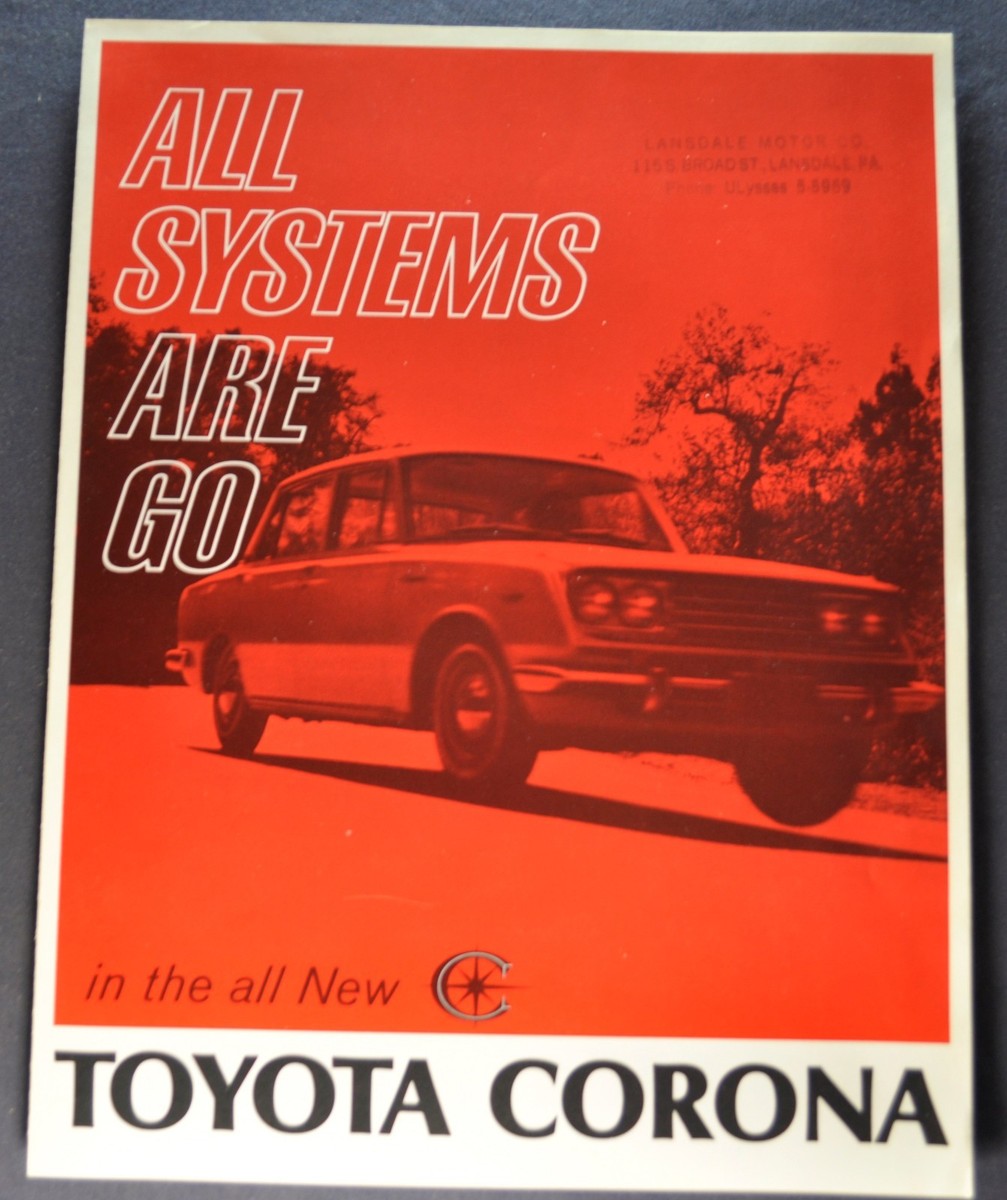 1966 Toyota Corona Sedan Sales Brochure Folder Excellent Original