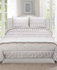 Hallmart Collectibles Cartigan Geometric 3-Pc Comforter Set FULL / QUEEN Natural