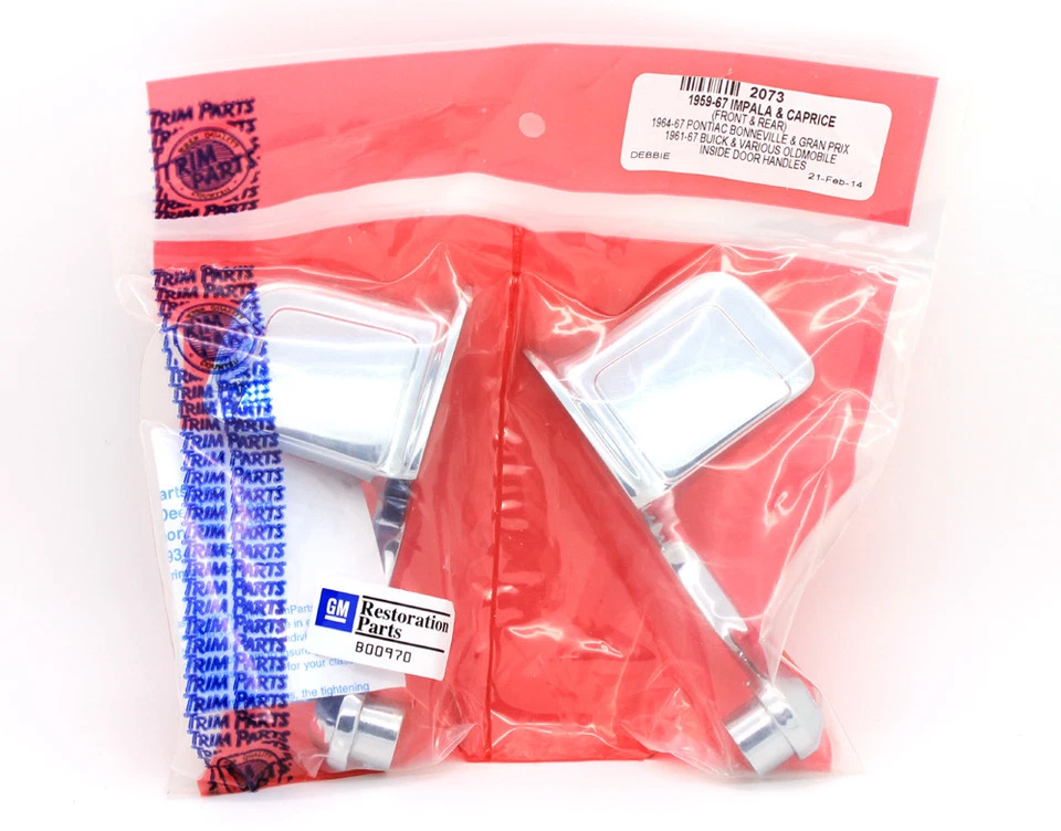 Nuevo par de manijas de puerta interiores cromadas / para Chevy Buick Pontiac 2073 antiguos listados Foto 4 de 4