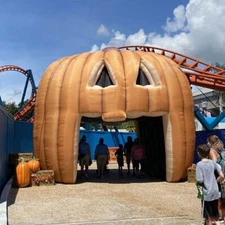 20FT Inflatable Pumpkin Tunnel - Halloween Event Decor Blow Up Entrance Passage