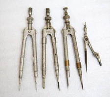 Vintage Eagle Pencil Drafting Compass Lot Etched ornate antique tool New York