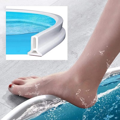 2m Bad Wasserbarriere Silikonstreifen Duschwanddichtung Schwallschutzleiste Weiß