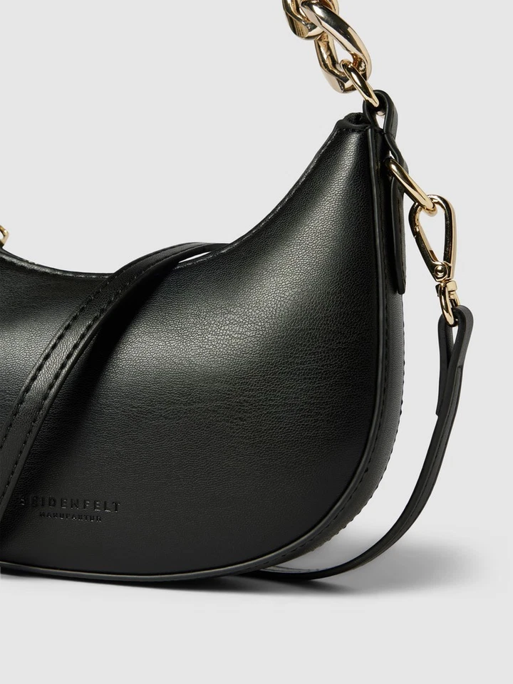 Seidenfelt Crossbody Bag mit Label-Detail Modell 'Eke' in black - Bild 2 von 4