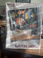 Caron wonder art Latch Hook Kit fish seaweed USA Craft Kit New Sealed 24 X 34