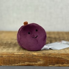 Jellycat Fabulous Fruit Plum - Small Purple Fruit Soft Toy Food Play Beanie 4”