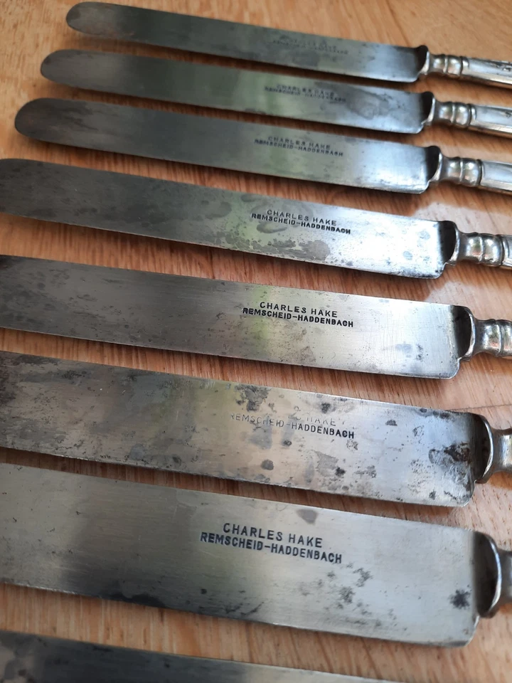 Tafelmesser Menümesser 12 Stück Charles Hake Remscheid - sehr alt vintage - Bild 3 von 4