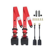 2 Set 3 Point Safety Seat Belt Straps Car Vehicle Adjustable Belt Us