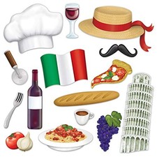 Beistle 53534 Italian Themed Funny Photo Booth Fun Signs Decoration, Multicolor