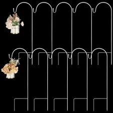 10 Pcs Shepherds Hooks for Outdoor 35 Inch Bird Feeder Poles Metal Shepherds ...