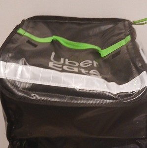 Uber Eats Sac isotherme noir sac de livraison avec fermeture éclair verte