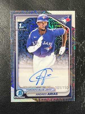 ANDRES ARIAS 2024 Bowman Chrome HTA Choice Refractor Auto 101/150 1st