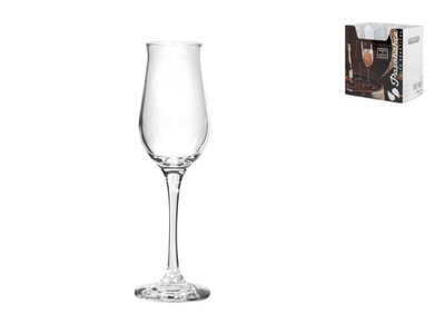 Pasabahce Set 6 Gläser Flöte Essenz Klarglas Cl 19