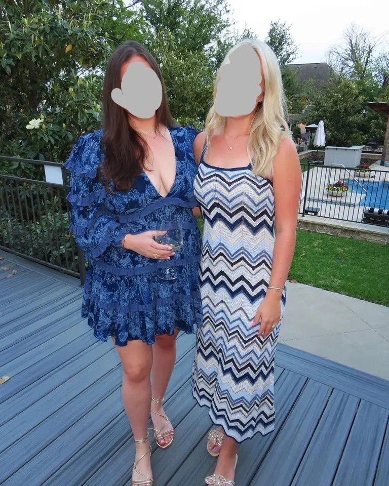 MAJE Crochet Knit Maxi Dress Zigzag V Stretchy Weaved, Size 38, Retail $469 - Image 3 of 4