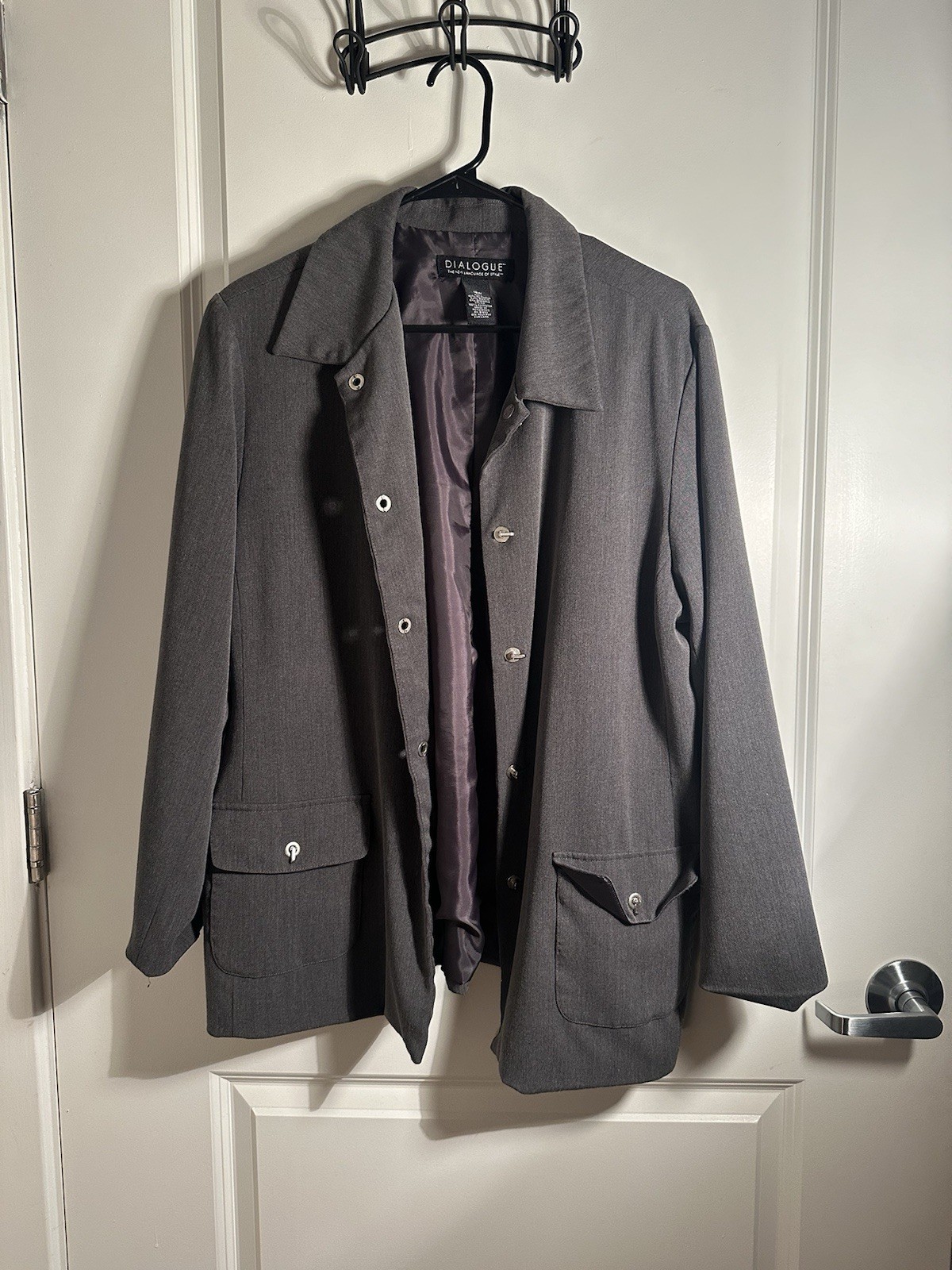Dialogue Gray Steel Buttoned Jacket - image 2