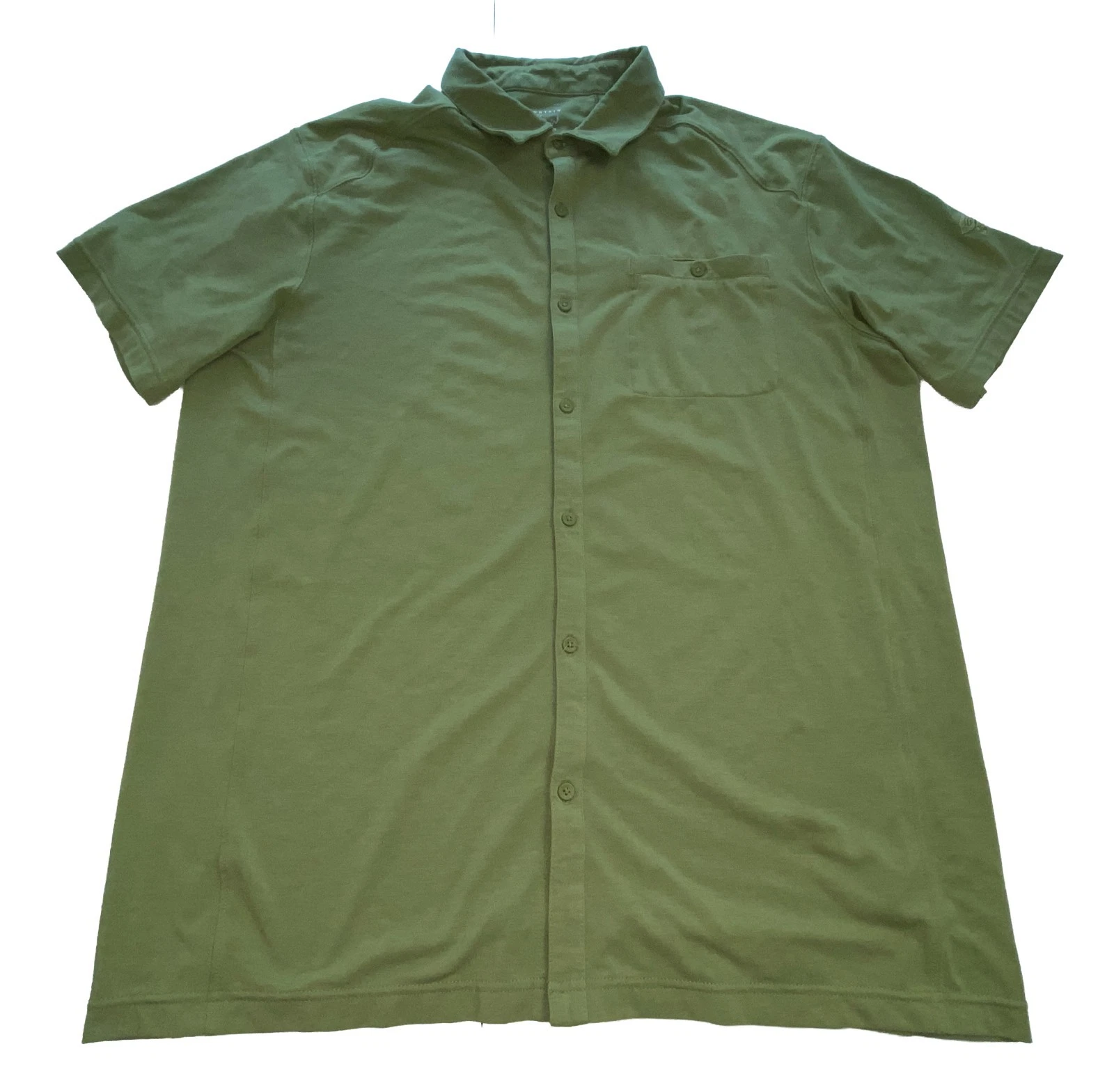 Mountain Hardwear Shirt Men's LARGE Big Cottonwood Green Performance Stretch