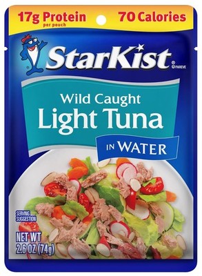 StarKist Chunk Light Tuna in Water, 2.6 oz Pouch (1 Pack) Ready to Eat Wild