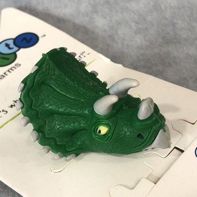 Jibbitz 3D Green Triceratops Authentic Shoe Charm For Crocs Rare HTF New W Tags