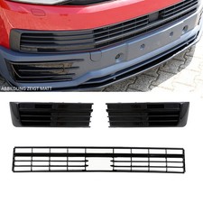Set Gitter Grill Einsatz Stoßstange vorne Hochglanz Schwarz für VW T6 2015-2019