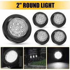 5pcs 2 Inch Dot Round White 9 Trailer Led Marker Lights Grommet W For Truck Rv