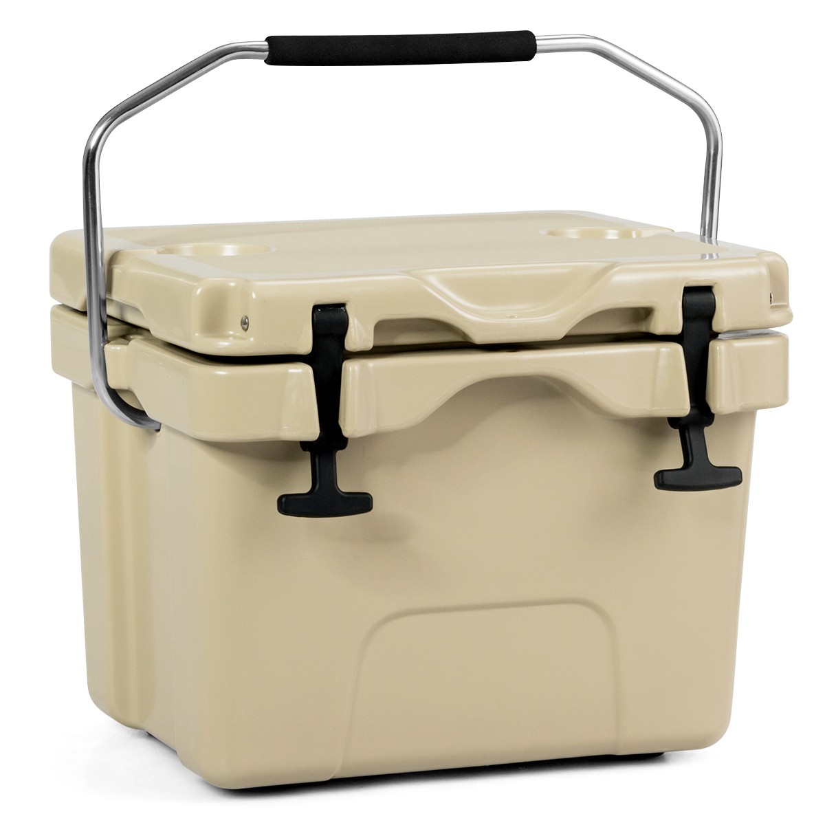 Portable Ice Chest Leak-proof 24 Cans Ice Box For Camping Khaki