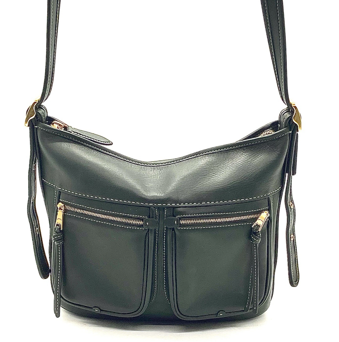 Coach Andie Shoulder Adjustable Strap Crossbody Green Leather
