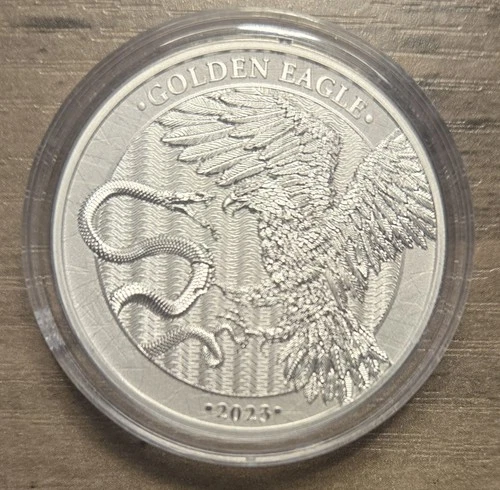 (1) 2023 Malta Golden Eagle 1 oz .9999 Silver  Eagle vs Snake  BU in Capsule