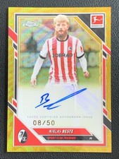 Niklas Beste 2025-26 Topps Chrome Bundesliga Gold Wave Auto /50 #BA-NBE