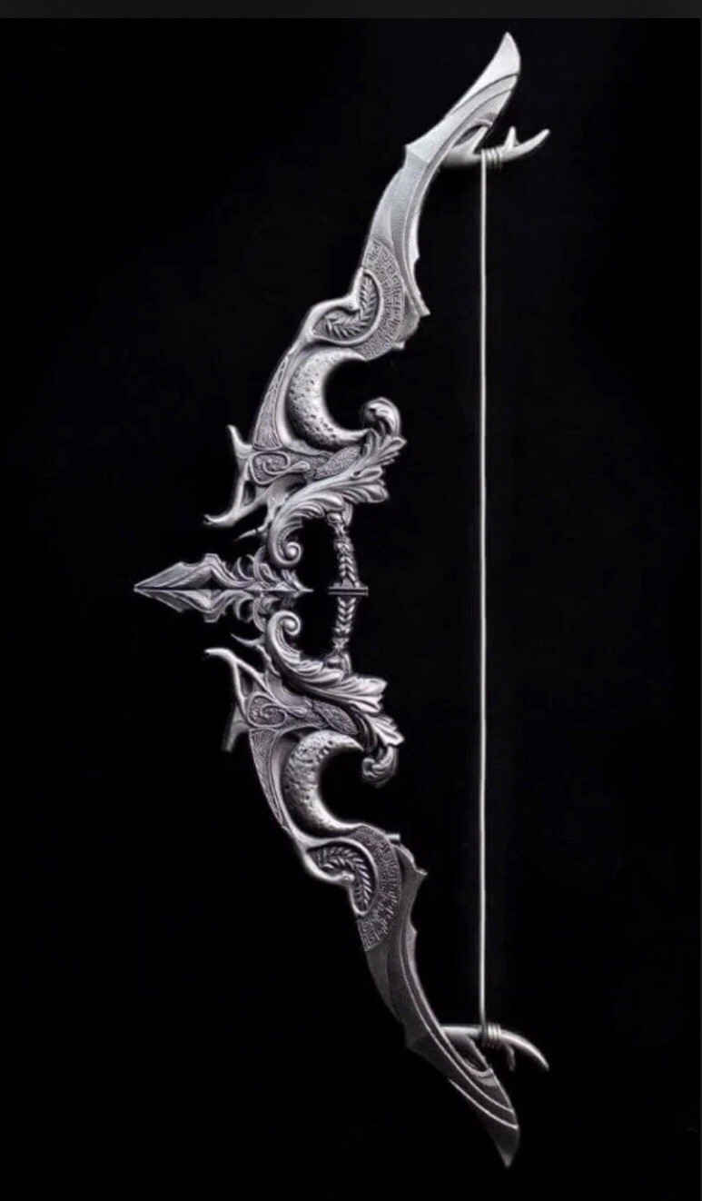 Armas divinas Komsco 2025 2 oz. Plata fina .999 “ARCO DE MEDIA LUNA” envejecida