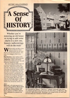 Historic Wallcoverings Vintage Print Ad Poster Wallpaper Home Decor