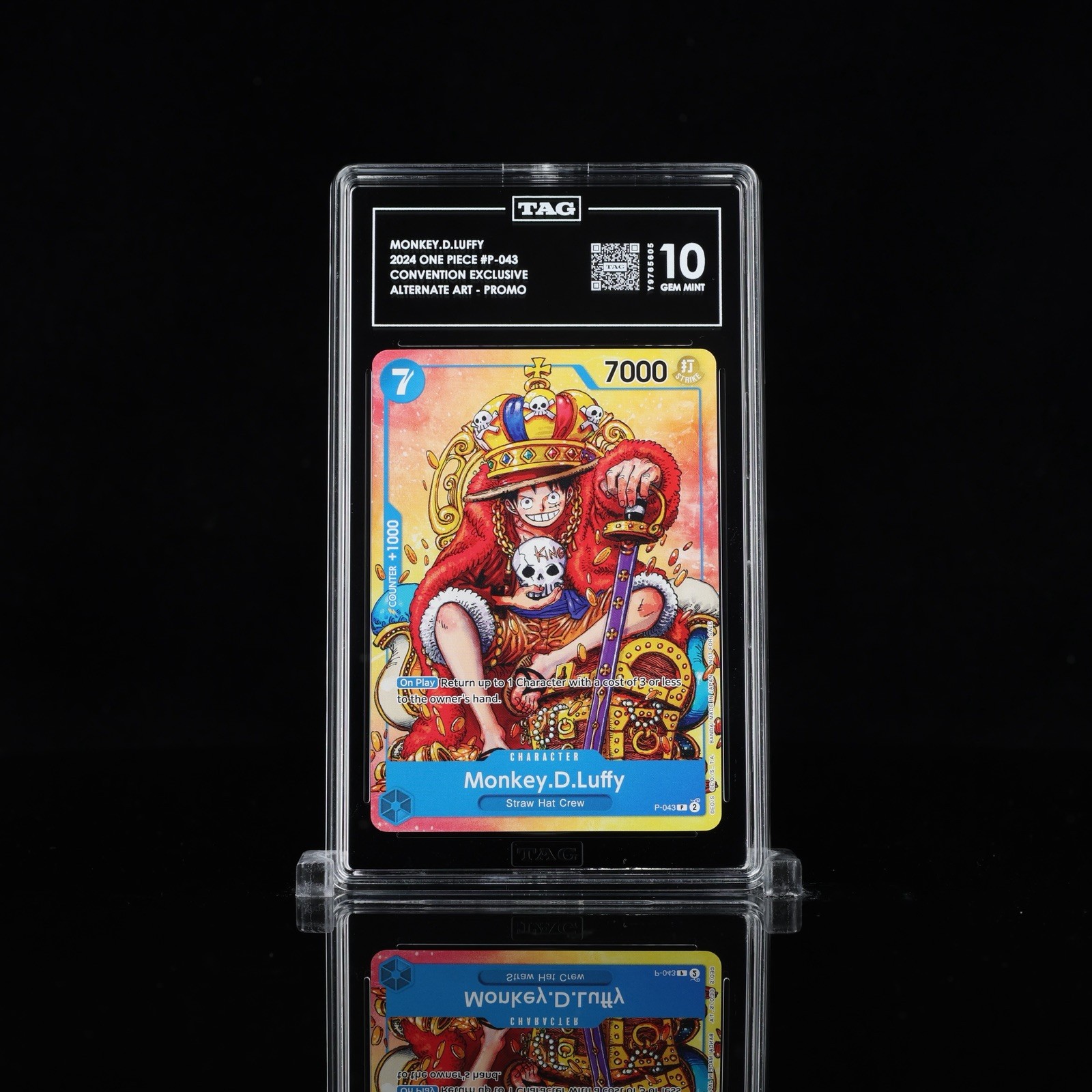 One Piece Monkey D Luffy P-043 Convention Promo Alt Art TAG 10 Gem Mint view 4