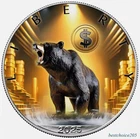 Silver Coin: 2025 American Eagle, BTC "Bear" in Color - 1oz Fine Silver .999