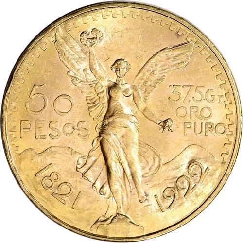 Photo of a 1922 Mexico 50 Pesos Gold from an eBay listing that sold on Jul 18, 2026