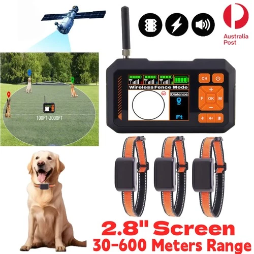 GPS Electric Dog Fence System Wireless Pet Outdoor Containment Training Collar