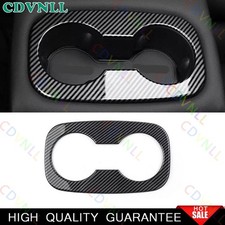 Para Chevy Trax 2023-2026 ABS Fibra de Carbono Trasero Portavasos de Agua Panel Cubierta Borde