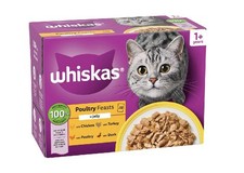 Whiskas Poultry Feasts in Jelly 1+ Adult Wet Cat Food Pouches - 12x85g