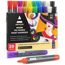 Oil Based Paint Markers, Set of 20 Assorted Colors Permanent Paint Pens, Wate...
