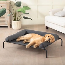 Elevated Dog Bed for Large Dogs, Cooling Raised Dog Cot with Bolsters, Breath...