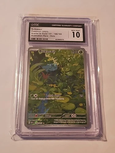 CGC 10 GEM MINT Bulbasaur 166/165 Scarlet Violet 151 Illustration Rare Pokemon