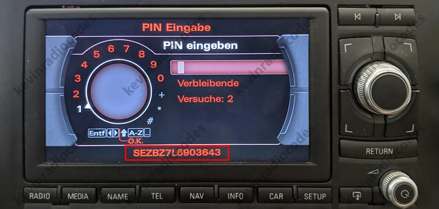 SEAT RADIO CODE / PIN CODE LEON IBIZA ALANA RCD RNS NAVIGATION ALTEA TECHNISAT - Bild 2 von 4