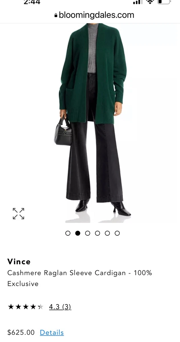 Vince cashmere shawl collar cardigan hunter green NWT. Stunning