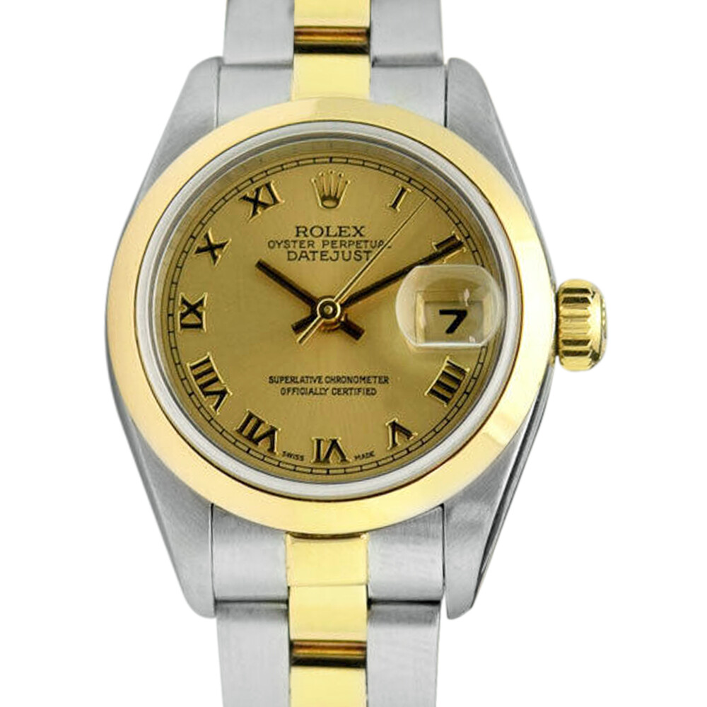 Rolex Lady-Datejust Gold & Steel Champagne Roman 69163 - Pre-owned