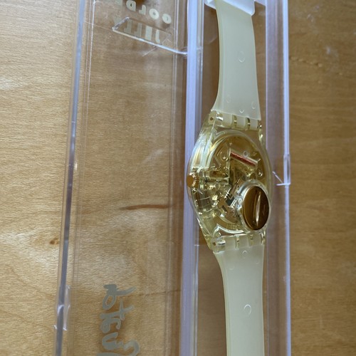 Swatch Golden Jelly Members Only 1990 NEW IN CASE - Picture 5 of 9