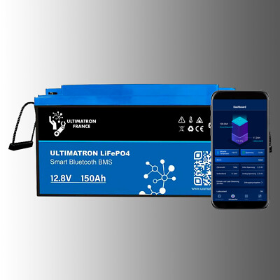 Lithium Batterie 150Ah 12V Ultimatron LiFePO4 Smart BMS für Wohnmobil, Wohnwagen