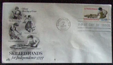 US FDC 13¢ SC #1719 Skilled Hands, WHEELWRIGHT. OH 1977.