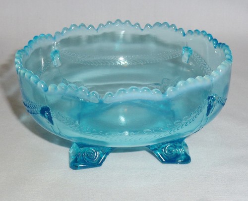 Jefferson Glass Swag With Brackets Master Berry Bowl & Seven Small Bowls - Picture 10 of 11